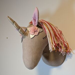 Unicorn Wall Mount Plush Nursery Decor Boho Kids Room Decor